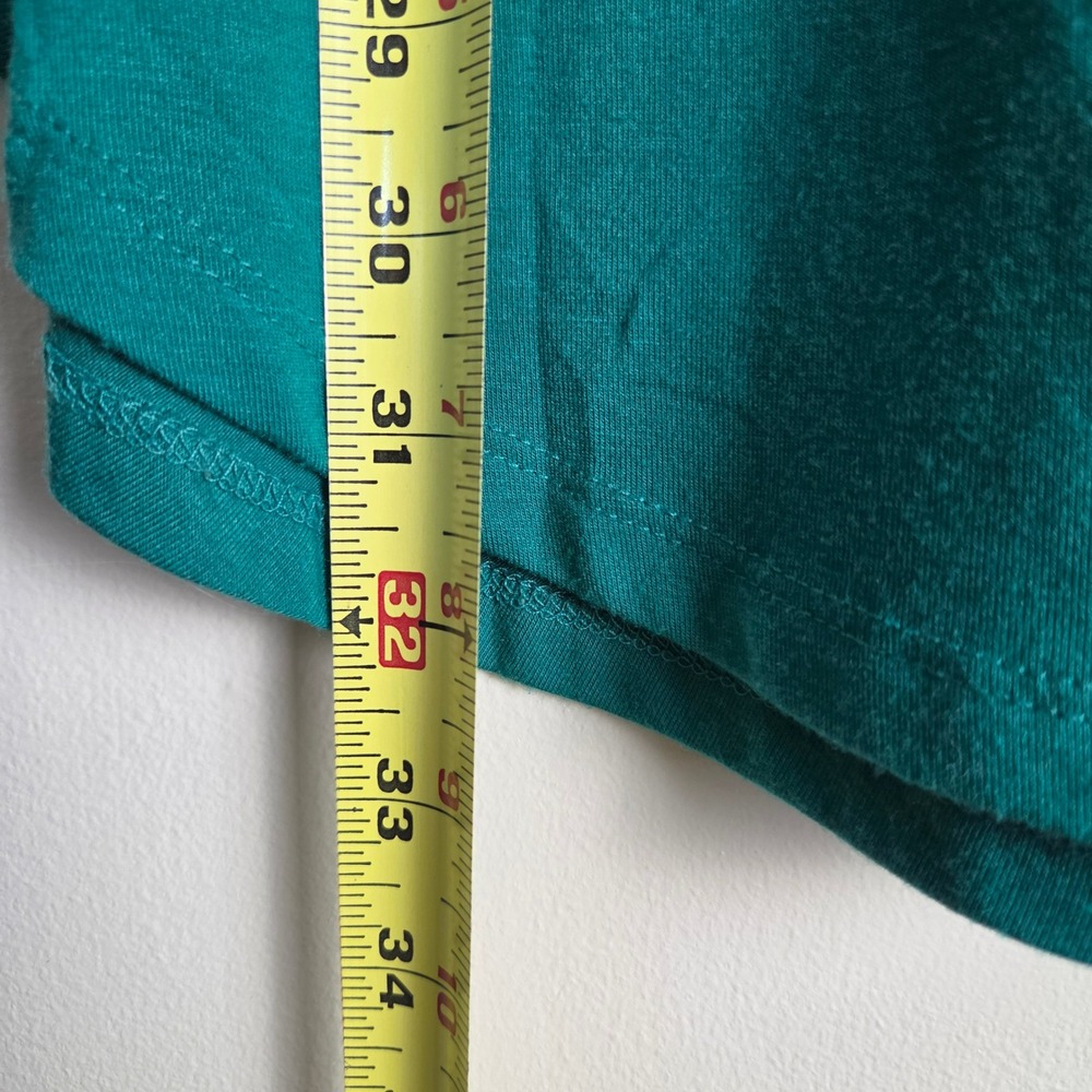 Zenana Premium Womens 1X Teal Green V-Neck 3/4 Sleeve Sharkbite Tunic - Picture 8 of 9